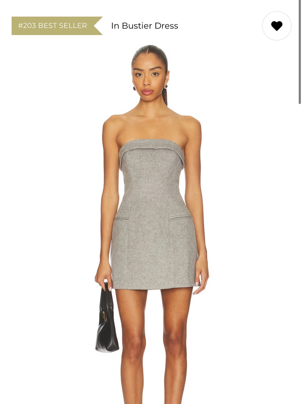 Strapless Mini Dress in Light Gray